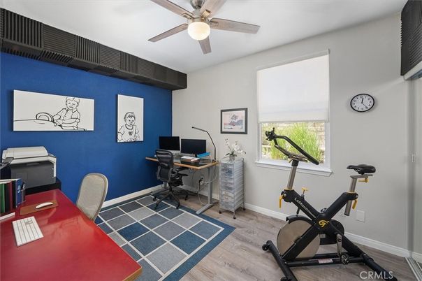 Fitness Equipment, Home Office, Interior, Wood Texture Flooring