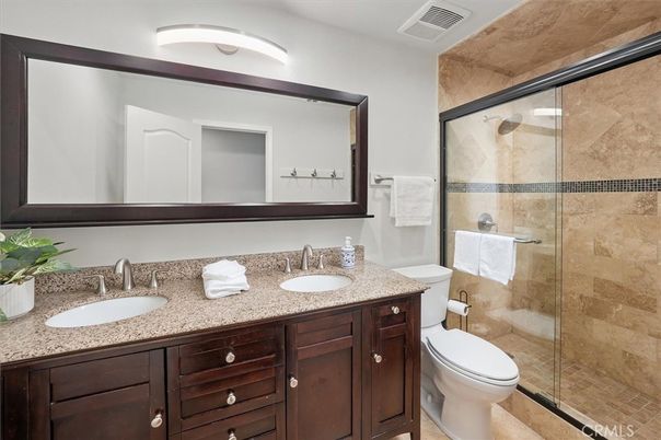 Bathroom, Dual Sink Vanities, Glass Shower, Interior