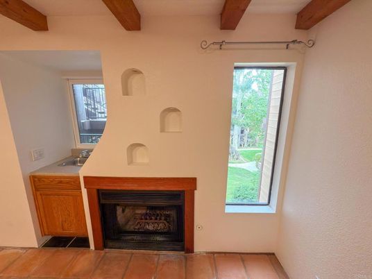 Fireplace, Interior, Wooden Beams