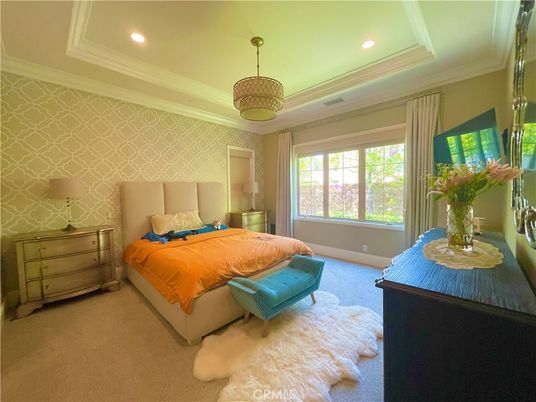 Bedroom, Interior, Pendant Lights, Recessed Lighting