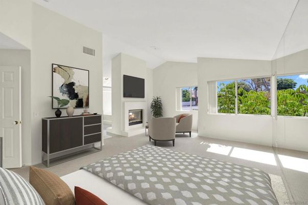 Bedroom, Fireplace, Interior