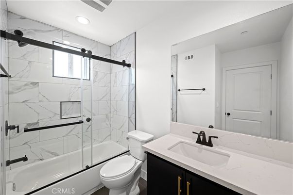 Bathroom, Glass Shower, Interior, Marble Walls, Recessed Lighting