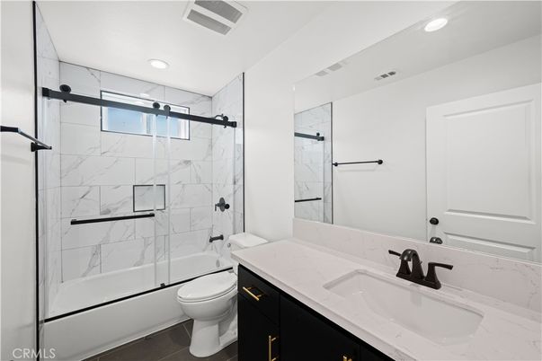 Bathroom, Glass Shower, Interior, Marble Walls, Recessed Lighting