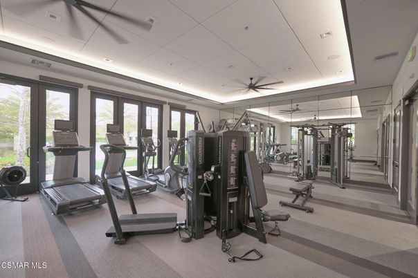 Fitness Equipment, Gym, Interior, Recessed Lighting
