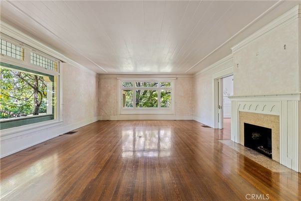 Empty room, Fireplace, Interior, Wood Texture Flooring