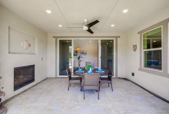 Dining room, Exterior, Fireplace, Pendant Lights, Recessed Lighting