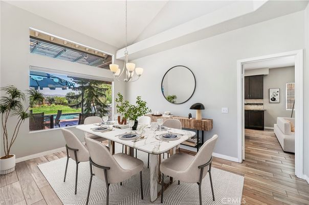 Chandelier, Dining room, Interior, Pendant Lights, Wood Texture Flooring