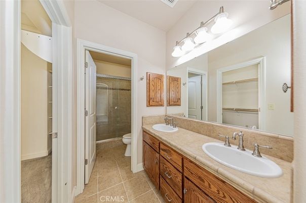 Bathroom, Dual Sink Vanities, Glass Shower, Interior, Tile Countertops