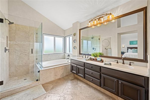 Bathroom, Dual Sink Vanities, Glass Shower, Interior
