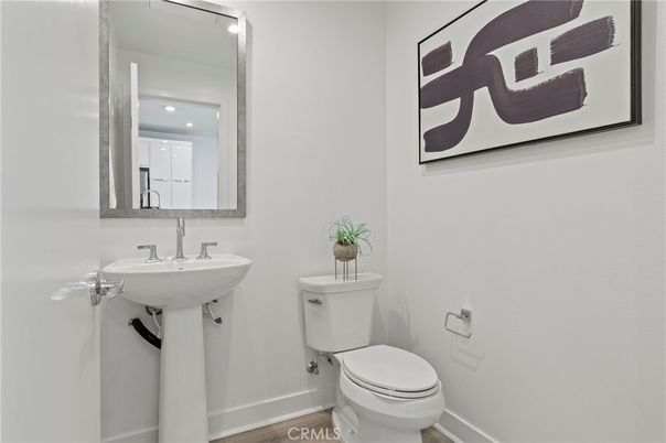 Bathroom, Interior, Recessed Lighting, Wood Texture Flooring