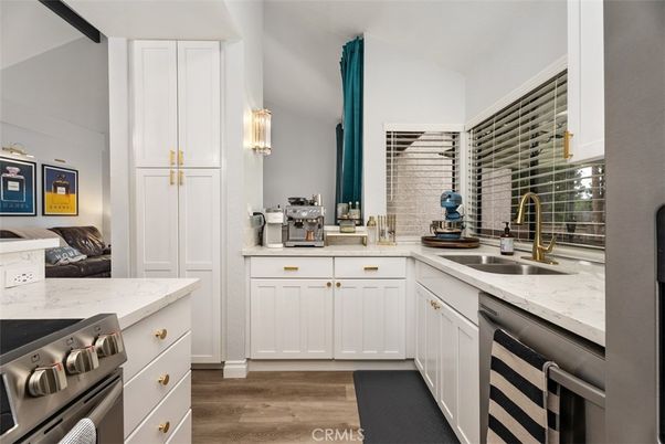 Interior, Kitchen, Stainless Steel Appliances, Wood Texture Flooring