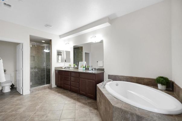 Bathroom, Dual Sink Vanities, Glass Shower, Interior