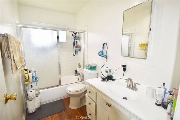 Bathroom, Glass Shower, Interior, Wood Texture Flooring