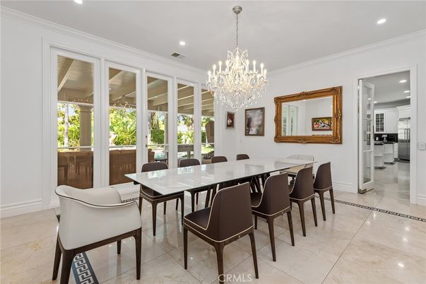 Chandelier, Dining room, Interior, Recessed Lighting