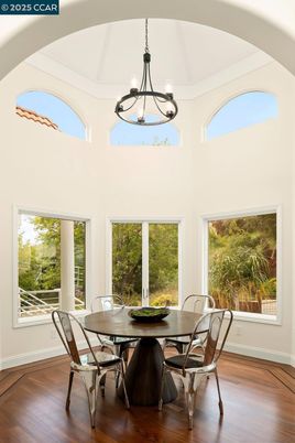Chandelier, Dining room, Interior, Pendant Lights, Wood Texture Flooring