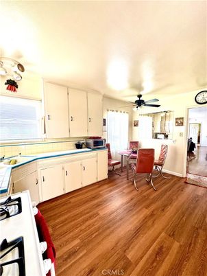 Dining room, Interior, Kitchen, Tile Countertops, Wood Texture Flooring