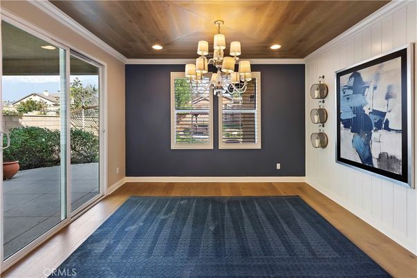 Chandelier, Empty room, Interior, Recessed Lighting, Wooden Ceilings, Wood Texture Flooring
