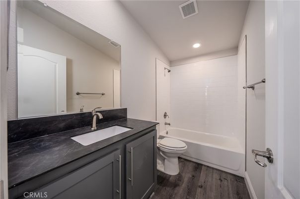 Bathroom, Interior, Recessed Lighting, Wood Texture Flooring