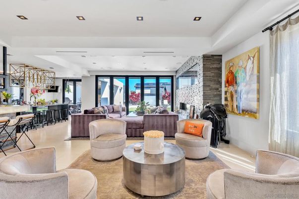 Interior, Living room, Recessed Lighting, Stone Walls