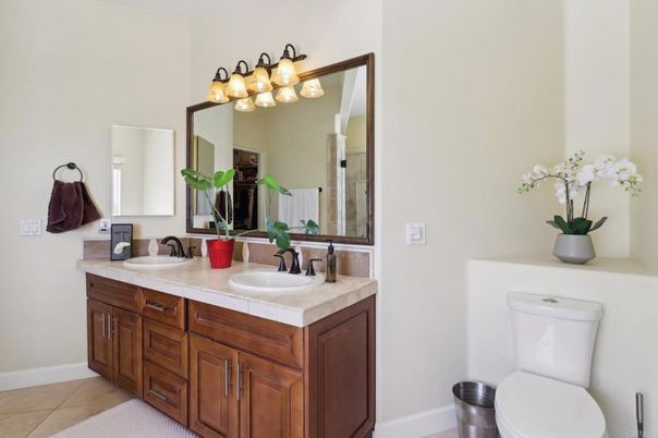 Bathroom, Dual Sink Vanities, Interior, Tile Countertops