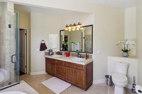 Bathroom, Dual Sink Vanities, Glass Shower, Interior