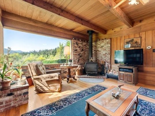 Fireplace, Interior, Living room, Stone Walls, Wooden Beams, Wooden Ceilings, Wood Texture Flooring, Wooden Walls