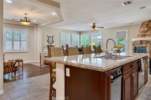 Dining room, Interior, Kitchen, Recessed Lighting, Wood Texture Flooring