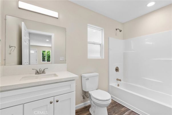 Bathroom, Interior, Recessed Lighting, Wood Texture Flooring