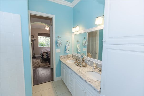 Bathroom, Dual Sink Vanities, Interior, Wood Texture Flooring
