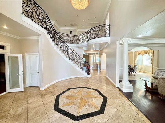 Chandelier, Interior, Recessed Lighting, Wood Texture Flooring
