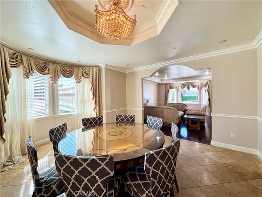 Chandelier, Dining room, Interior, Recessed Lighting