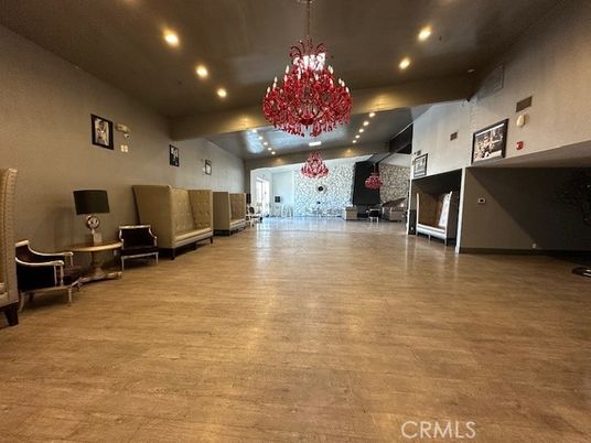 Chandelier, Interior, Recessed Lighting, Wood Texture Flooring