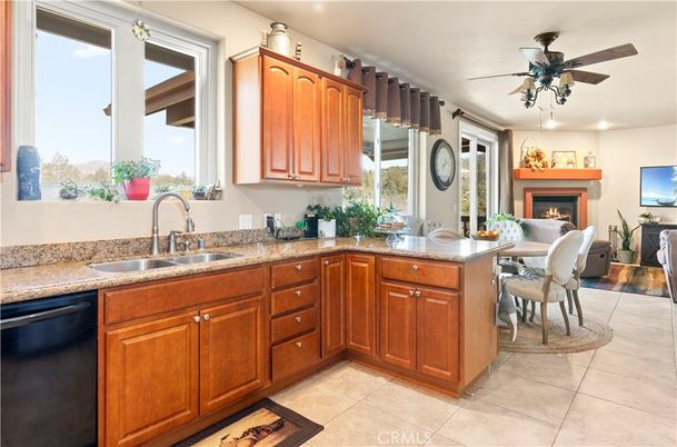 Dining room, Fireplace, Interior, Kitchen, Living room, Recessed Lighting