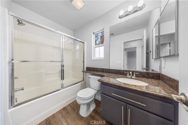 Bathroom, Glass Shower, Interior, Wood Texture Flooring