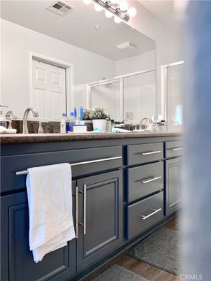 Bathroom, Dual Sink Vanities, Interior, Wood Texture Flooring