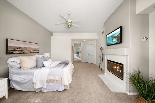 Bedroom, Fireplace, Interior, Recessed Lighting
