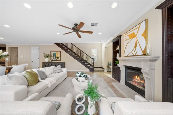 Fireplace, Interior, Living room, Recessed Lighting