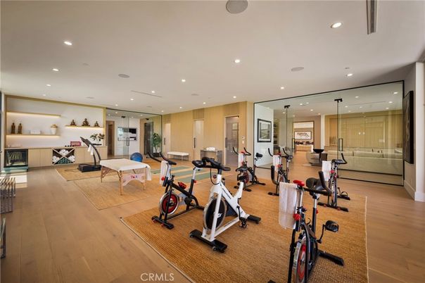 Fitness Equipment, Interior, Recessed Lighting, Wood Texture Flooring