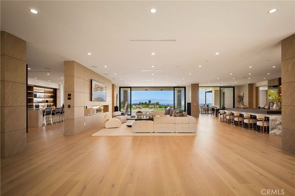 Dining room, Interior, Kitchen, Living room, Recessed Lighting, Wood Texture Flooring