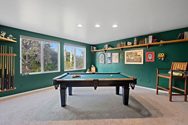 Billiard Table, Game Room, Interior, Recessed Lighting