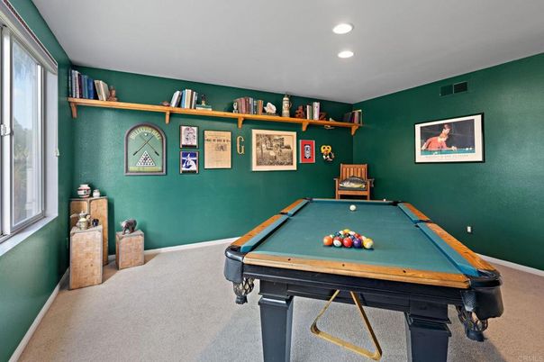 Billiard Table, Game Room, Interior, Recessed Lighting