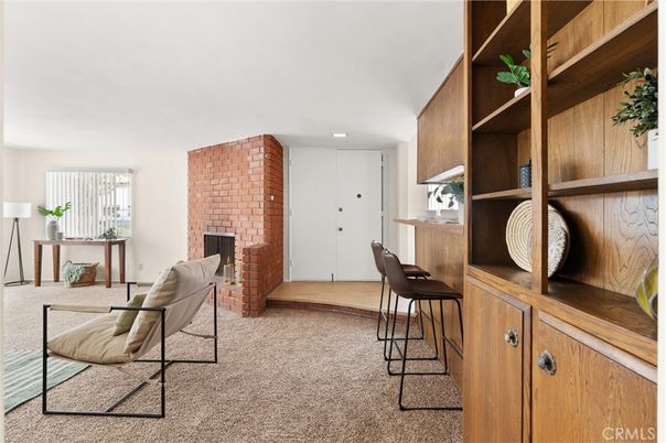 Fireplace, Interior, Recessed Lighting, Stone Walls