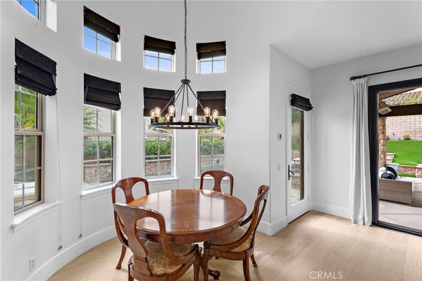 Chandelier, Dining room, Interior, Pendant Lights, Wood Texture Flooring