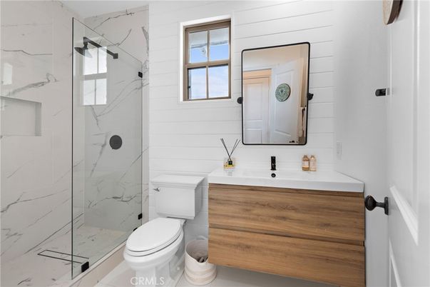 Bathroom, Glass Shower, Interior, Marble Walls