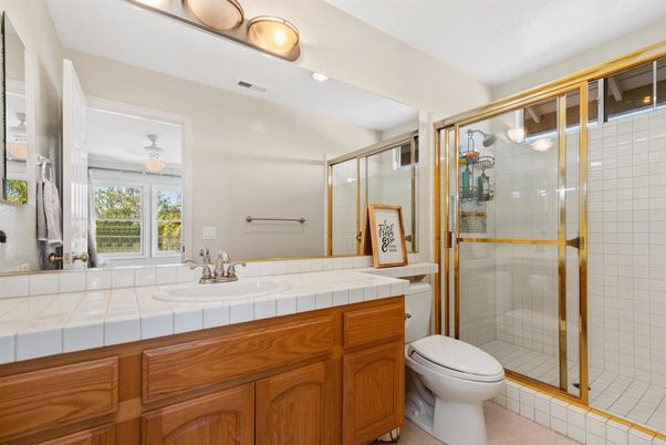 Bathroom, Glass Shower, Interior, Tile Countertops