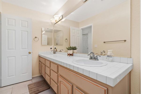 Bathroom, Dual Sink Vanities, Interior, Tile Countertops