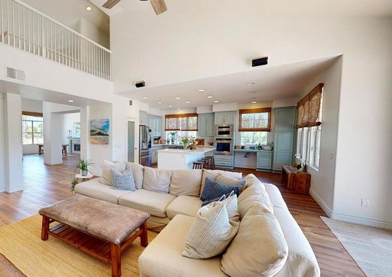 Interior, Kitchen, Living room, Recessed Lighting, Stainless Steel Appliances, Wood Texture Flooring