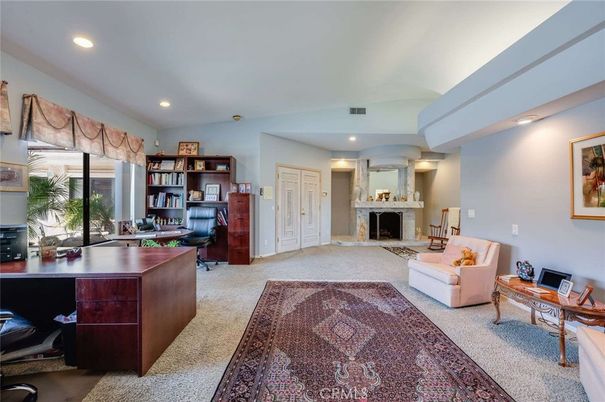 Fireplace, Home Office, Interior, Recessed Lighting