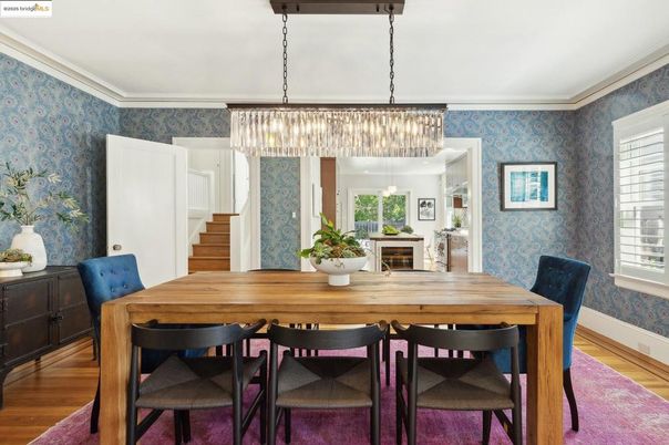 Chandelier, Dining room, Interior, Wood Texture Flooring