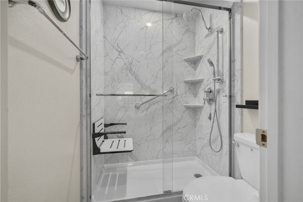 Bathroom, Glass Shower, Interior, Marble Walls
